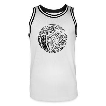 Vintage Volleyball - Vintages Handball Design - Maillot de basket Homme - blanc/noir - Devant - AI Model Male 185 dark (185cm)
