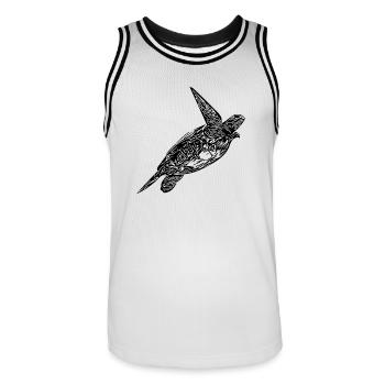 Vintage turtle emerging - Men's Basketball Jersey - white/black - Front - AI Model Male 185 dark (185cm)