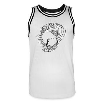 Geometric circle lines - Men's Basketball Jersey - white/black - Front - AI Model Male 185 dark (185cm)