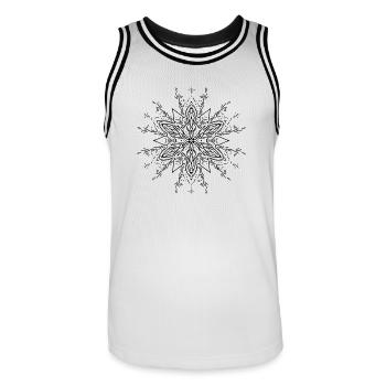 Mandala Blume Muster Linien Abstrakt Form - Männer Basketball-Trikot - Weiß/Schwarz - Vorne - AI Model Male 185 dark (185cm)
