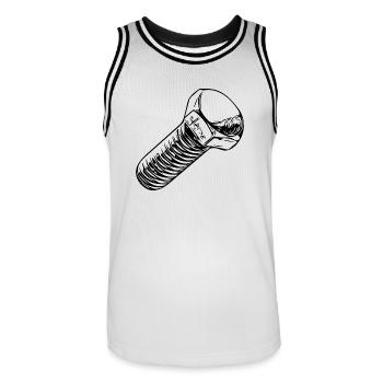 Workshop Screwdriver Papa Screw - Men's Basketball Jersey - white/black - Front - AI Model Male 185 dark (185cm)