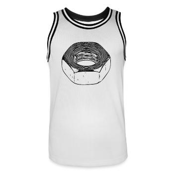 Écrou à vis avec surface vintage - Maillot de basket Homme - blanc/noir - Devant - AI Model Male 185 dark (185cm)