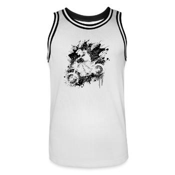 Moto Off-Road Riding Splash Style - Maillot de basket Homme - blanc/noir - Devant - AI Model Male 185 dark (185cm)
