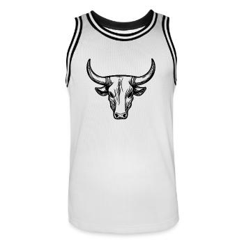 Stier Grill Logo Taurus Mythologie Style - Männer Basketball-Trikot - Weiß/Schwarz - Vorne - AI Model Male 185 dark (185cm)