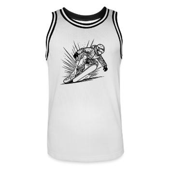 Snowboarding Style Krasser Snowboard Move - Männer Basketball-Trikot - Weiß/Schwarz - Vorne - AI Model Male 185 dark (185cm)