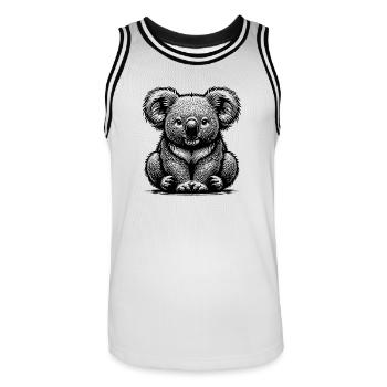 Niedlicher australischer Kinder Koala - Männer Basketball-Trikot - Weiß/Schwarz - Vorne - AI Model Male 185 dark (185cm)