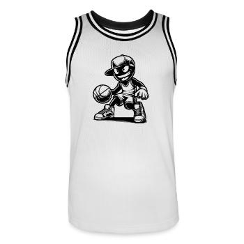 Lustige Motivation Basketball Training Wettkampf - Männer Basketball-Trikot - Weiß/Schwarz - Vorne - AI Model Male 185 dark (185cm)