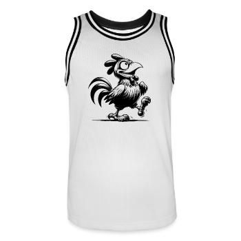 Grinning Funny Rooster Drawing - Men's Basketball Jersey - white/black - Front - AI Model Male 185 dark (185cm)