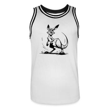 Marsupial Pencil Sketch Kangaroo Australia - Men's Basketball Jersey - white/black - Front - AI Model Male 185 dark (185cm)