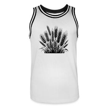 Weizen und Roggen Getreidesorte Ähren - Männer Basketball-Trikot - Weiß/Schwarz - Vorne - AI Model Male 185 dark (185cm)