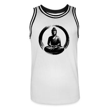 Meditation Yoga Buddha Soul Mindfulness - Men's Basketball Jersey - white/black - Front - AI Model Male 185 dark (185cm)