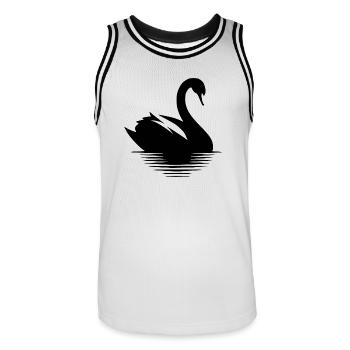 Stolzer Schwan Wasservogel Portrait - Männer Basketball-Trikot - Weiß/Schwarz - Vorne - AI Model Male 185 dark (185cm)