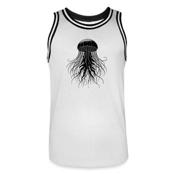 Große giftige Rippenquallen schwebende Medusa - Männer Basketball-Trikot - Weiß/Schwarz - Vorne - AI Model Male 185 dark (185cm)