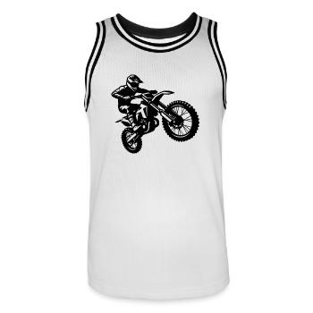 Hot Jumping Off-Road Machine Hobby Motorsport - Men's Basketball Jersey - white/black - Front - AI Model Male 185 dark (185cm)