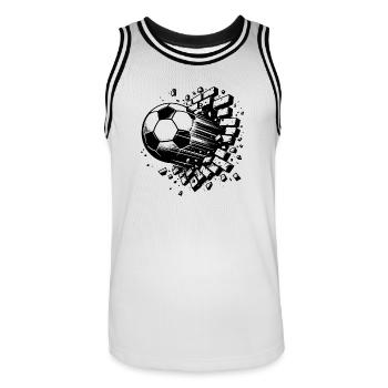 Knaller Fußball Schuss durchbricht Ziegel Wand - Männer Basketball-Trikot - Weiß/Schwarz - Vorne - AI Model Male 185 dark (185cm)