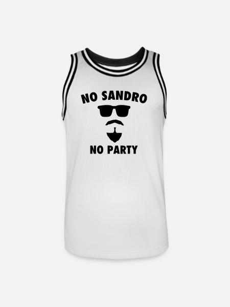 NO SANDRO NO PARTY - Männer Basketball-Trikot - Weiß/Schwarz