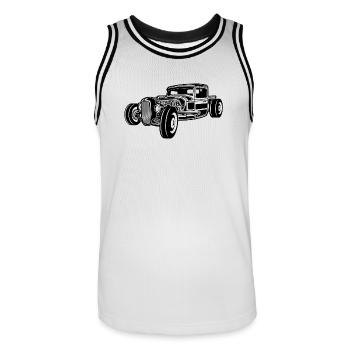 Hot Rod / Roue Rod 06_schwarz - Maillot de basket Homme - blanc/noir - Devant - AI Model Male 185 dark (185cm)
