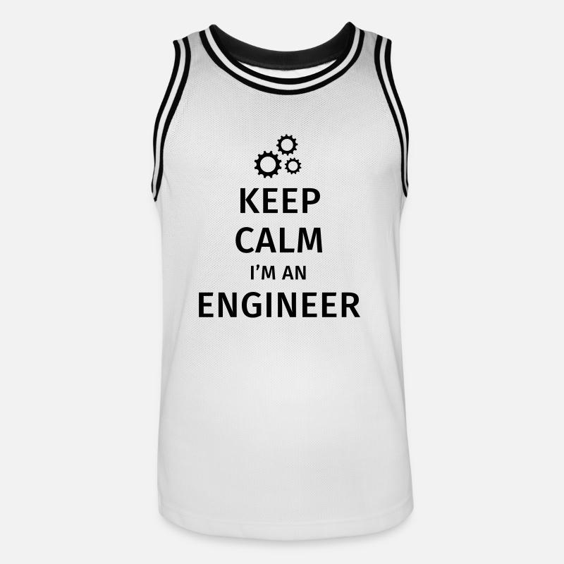 Keep Calm I'm an Engineer - Maillot de basket Homme - blanc/noir