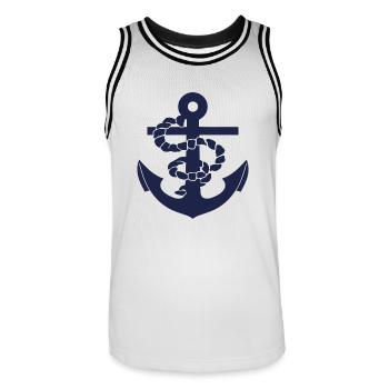 Anchor - Men's Basketball Jersey - white/black - Front - AI Model Male 185 dark (185cm)