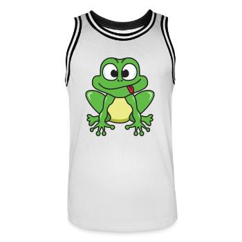 grenouille - Maillot de basket Homme - blanc/noir - Devant - AI Model Male 185 dark (185cm)