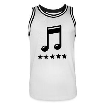 music - Maillot de basket Homme - blanc/noir - Devant - AI Model Male 185 dark (185cm)