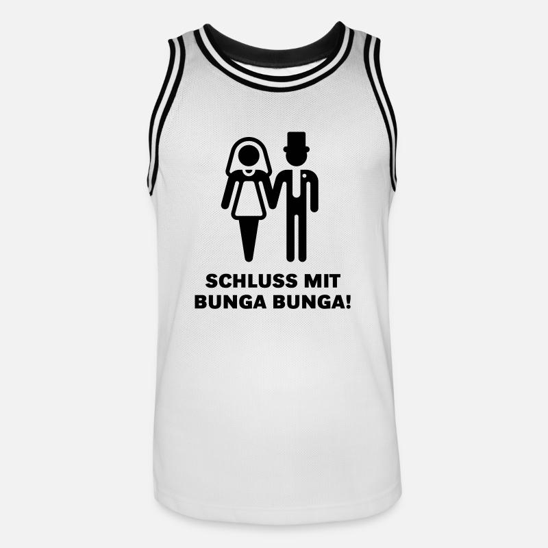 Arrêtez Bunga Bunga! (Mariage / mariage) - Maillot de basket Homme - blanc/noir