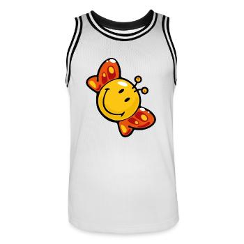 Smiley Butterfly - Maillot de basket Homme - blanc/noir - Devant - AI Model Male 185 dark (185cm)