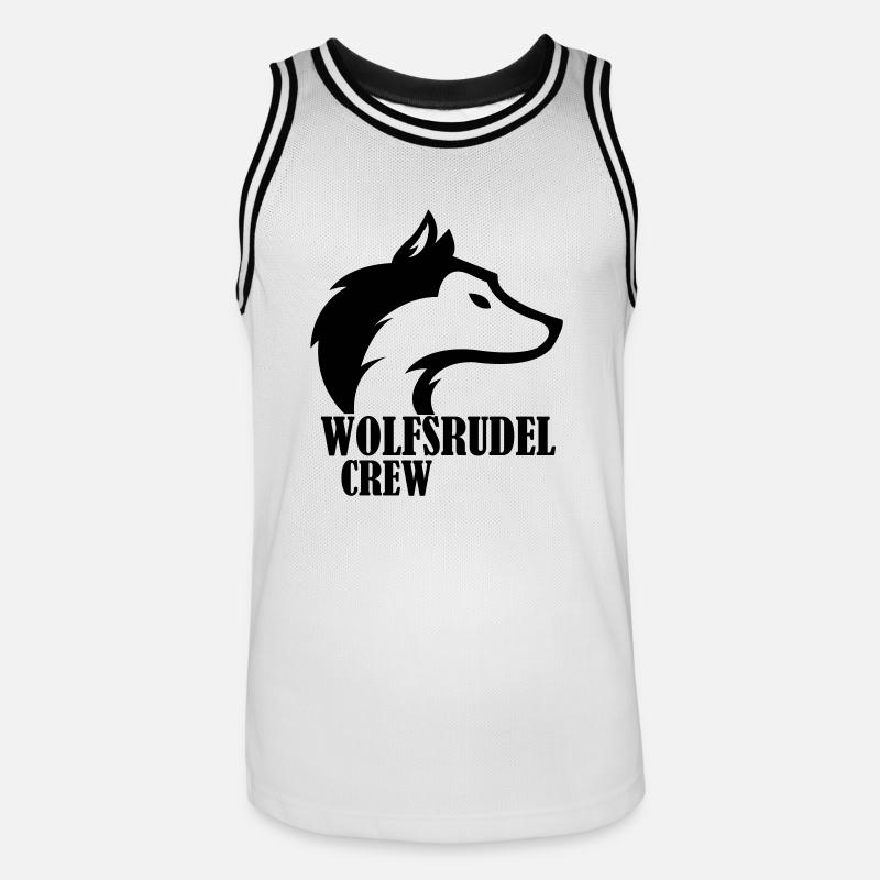 wolfsrudel_crew_01 - Männer Basketball-Trikot - Weiß/Schwarz