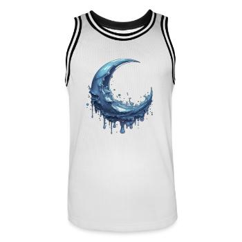 Melting Moon - Men's Basketball Jersey - white/black - Front - AI Model Male 185 dark (185cm)