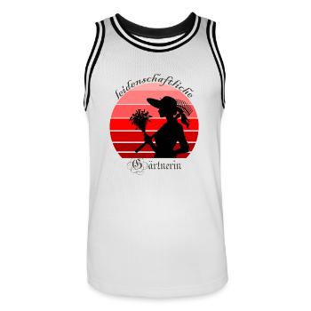 leidenschaftliche Gärtnerin, Plant lady - Männer Basketball-Trikot - Weiß/Schwarz - Vorne - AI Model Male 185 dark (185cm)
