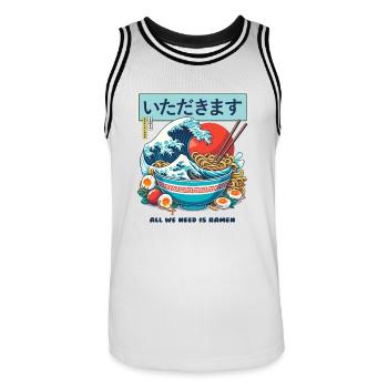 Ramen Kanagawa Délicieux - Maillot de basket Homme - blanc/noir - Devant - AI Model Male 185 dark (185cm)