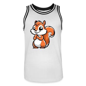 Cheeky Little Squirrel - Men's Basketball Jersey - white/black - Front - AI Model Male 185 dark (185cm)
