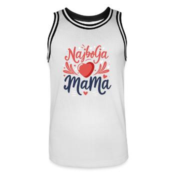 Najbolja Mama I Beste Mutter Muttertag Geschenk - Männer Basketball-Trikot - Weiß/Schwarz - Vorne - AI Model Male 185 dark (185cm)