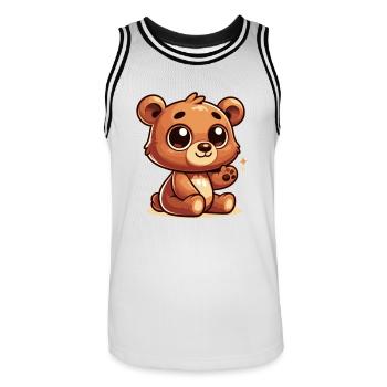 Bär - Männer Basketball-Trikot - Weiß/Schwarz - Vorne - AI Model Male 185 dark (185cm)