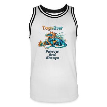 The life of a Hydra - Men's Basketball Jersey - white/black - Front - AI Model Male 185 dark (185cm)