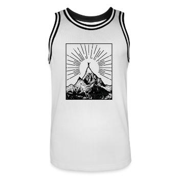 RANDONNÉE randonnée montagne cadeau - Maillot de basket Homme - blanc/noir - Devant - AI Model Male 185 dark (185cm)