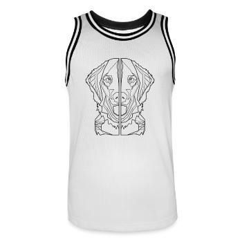 chien de berger chiens amoureux des chiens chemise - Maillot de basket Homme - blanc/noir - Devant - AI Model Male 185 dark (185cm)