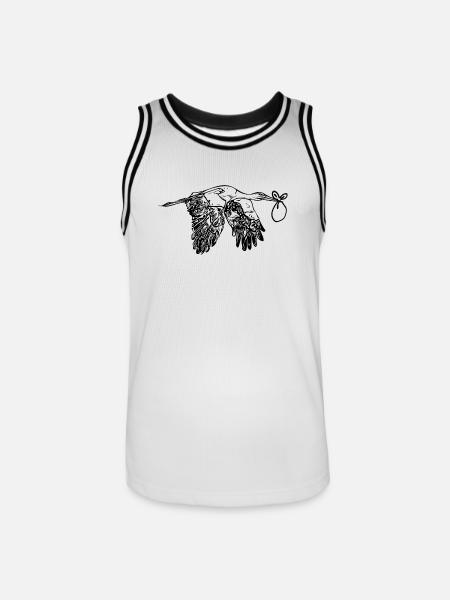 Flying Stork offspring Delivery - Men's Basketball Jersey - white/black