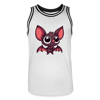 Bébé chauve-souris - Maillot de basket Homme - blanc/noir - Devant - AI Model Male 185 dark (185cm)