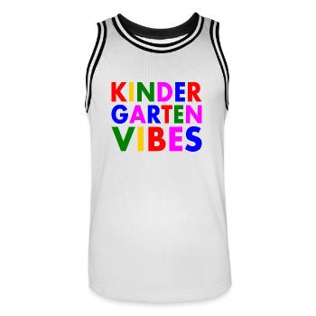 kindergarten vibes - Maillot de basket Homme - blanc/noir - Devant - AI Model Male 185 dark (185cm)