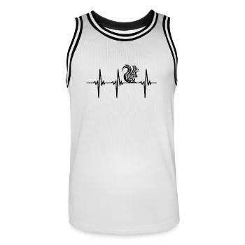 Battement de cœur pour les écureuils mignons - Maillot de basket Homme - blanc/noir - Devant - AI Model Male 185 dark (185cm)