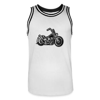 Chopper / Bobber Motorcycle 02 black white - Men's Basketball Jersey - white/black - Front - AI Model Male 185 dark (185cm)
