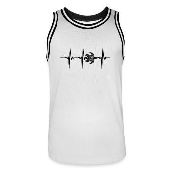 Battement de cœur pour les tortues - Maillot de basket Homme - blanc/noir - Devant - AI Model Male 185 dark (185cm)