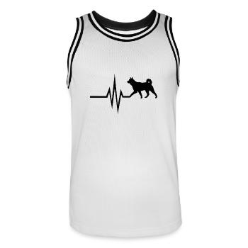 Mein Herz schlägt für Hunde - American Akita - Männer Basketball-Trikot - Weiß/Schwarz - Vorne - AI Model Male 185 dark (185cm)
