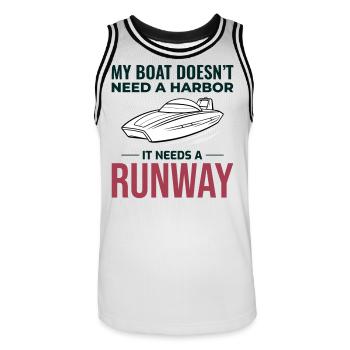 Speedboat Racing Boaters Thrill Seekers - Men's Basketball Jersey - white/black - Front - AI Model Male 185 dark (185cm)