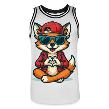 Foxy Love Vibes - Männer Basketball-Trikot - Weiß/Schwarz - Vorne - AI Model Male 185 dark (185cm)