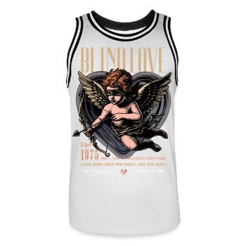 Blind Love 1975 Retro Cupid - Maillot de basket Homme - blanc/noir - Devant - AI Model Male 185 dark (185cm)