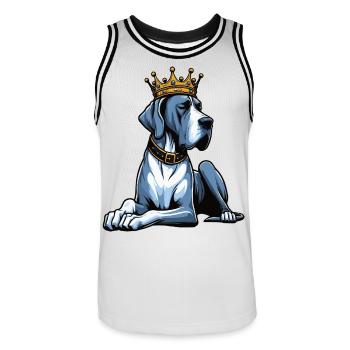 Great Dane Great Dane Owner Great Dane Fan - Men's Basketball Jersey - white/black - Front - AI Model Male 185 dark (185cm)