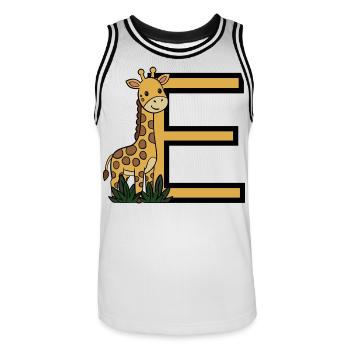 Giraffe mit Buchstabe E - Männer Basketball-Trikot - Weiß/Schwarz - Vorne - AI Model Male 185 dark (185cm)