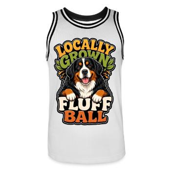 Chien de montagne bernois - Maillot de basket Homme - blanc/noir - Devant - AI Model Male 185 dark (185cm)